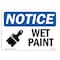 Signmission OSHA Notice, 5" Height, Wet Paint Sign With Symbol, 7" X 5", Landscape OS-NS-D-57-L-19035 - alternate 1